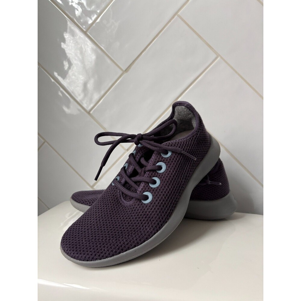 Allbirds Tree Runners TR Womens Size 7 Purple Thunder Gray Lightweight Sneakers